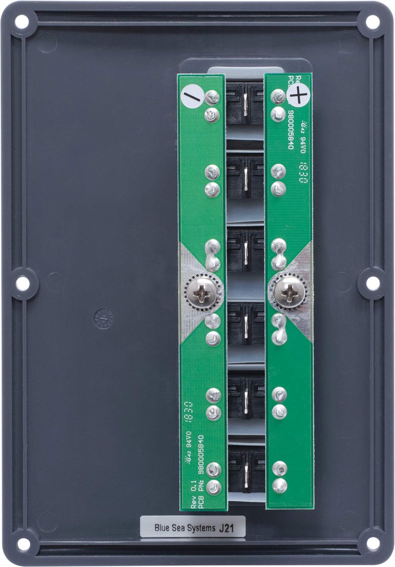 Blue Sea Systems 4322 Water-Resistant Circuit Breaker Switch Panel, Gray, 6 Positions - Image 2